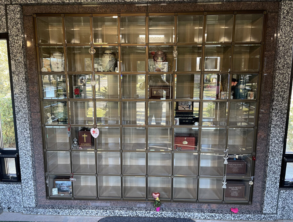 glass casing interment